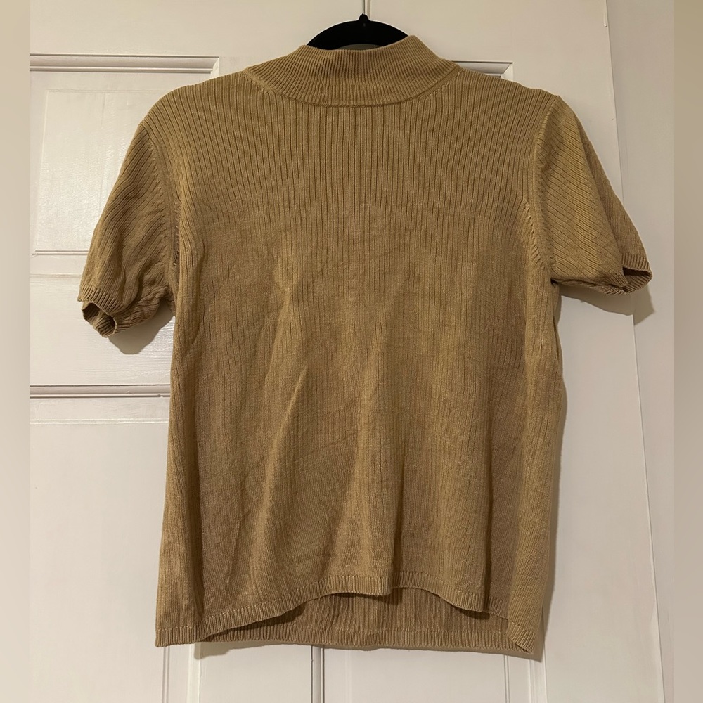 Silk mock neck top